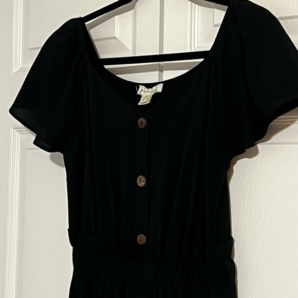 Monteau Black Jumpsuit with Button Accents - Picture 2 of 5